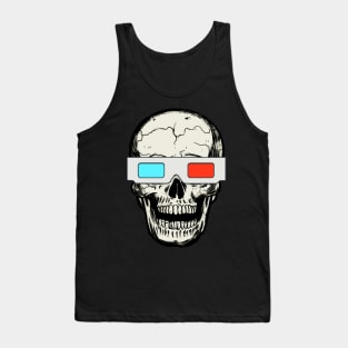 SKULL WITH 3D GLASSES Tank Top